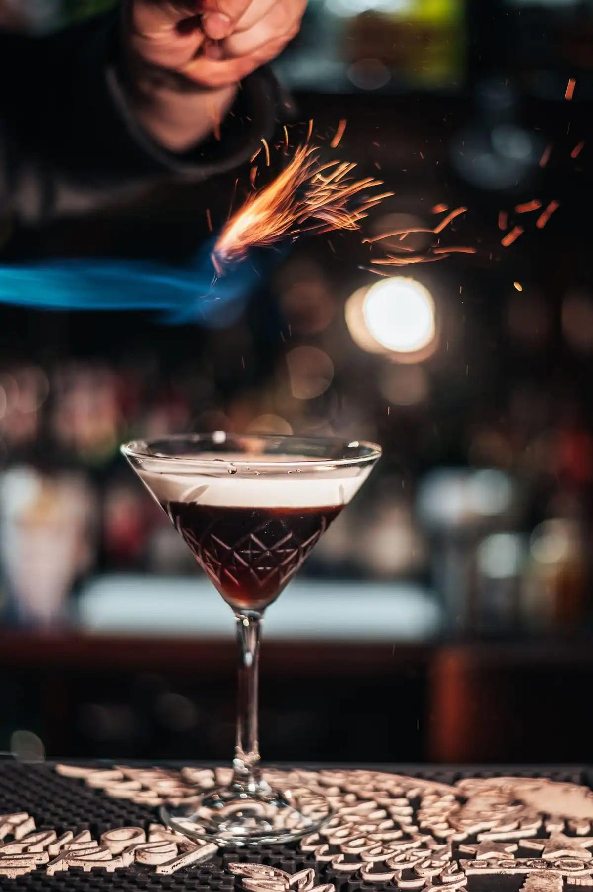 White Russian Cocktail Fire